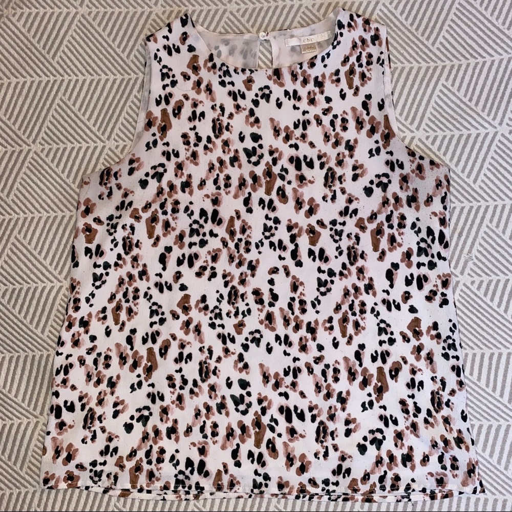 Leopard Chiffon Sleeveless Blouse